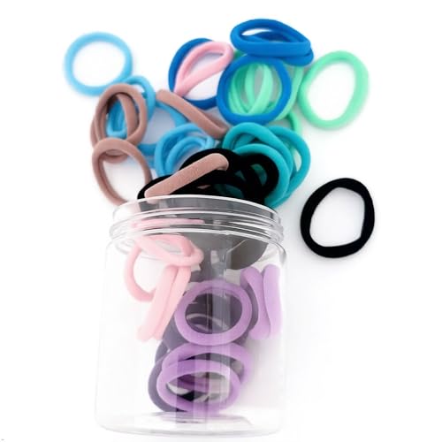 Terry Cloth Hair Ties for Women, 50 Pack Multicolor Scrunchies