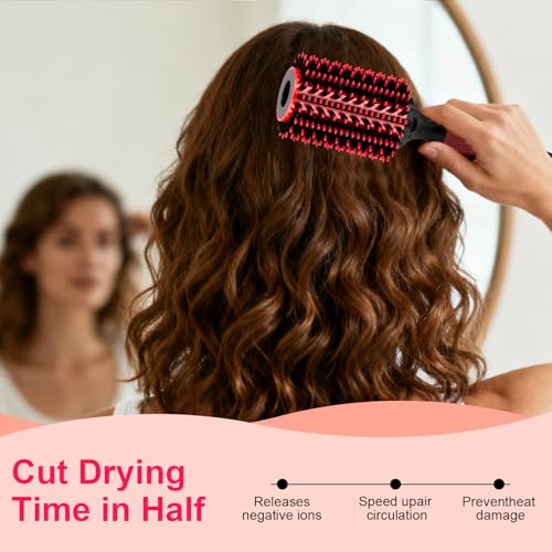 BBV 1.3 Inch Round Hair Brush - Boar Bristle for Volume & Shine