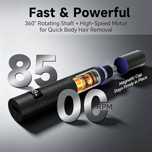 RUIM Black 3-in-1 Waterproof Men’s Nose & Ear Trimmer with Eyebrow Attachments