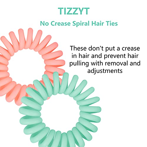 TIZZYT Spiral Hair Ties Macaron Colors No Crease, 18 Pack for Women & Kids