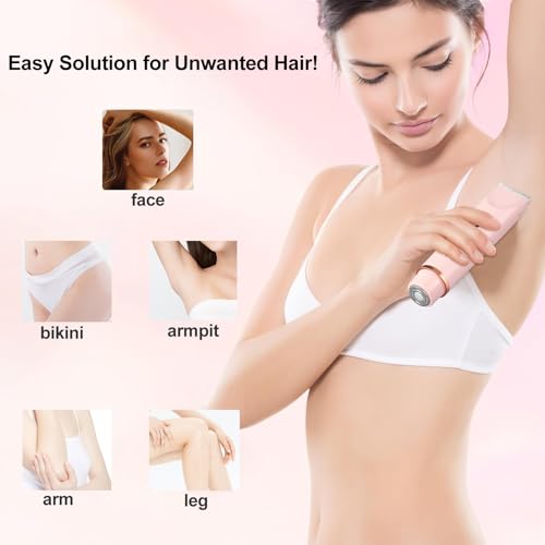 Nursetek 2-in-1 Electric Shaver for Women - Pink, Rechargeable Razor for Legs, Face & Bikini