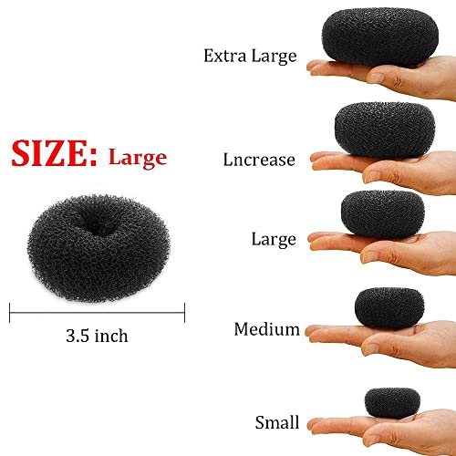 TwistyTieLB 2PCS Large Hair Donut Bun Maker Set - 3.5 Inch