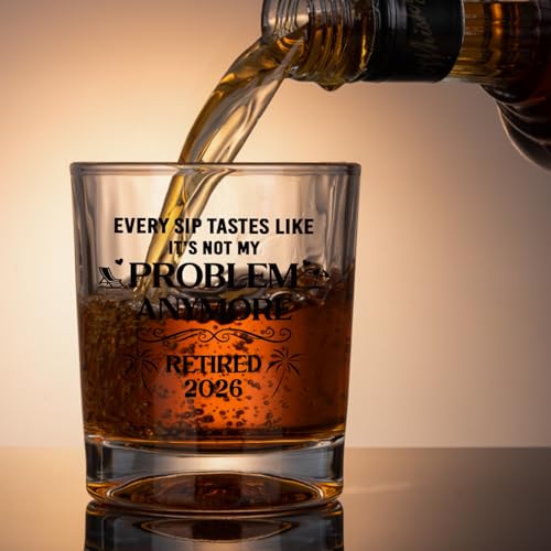 Funny Retirement Whiskey Glass for Men 2026 - Perfect Gift