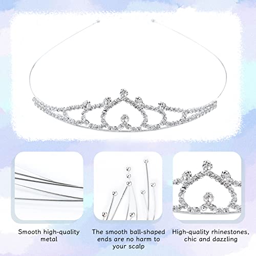 Cinaci 5 Pack Sparkly Rhinestone Silver Metal Headbands for Women Girls Brides - Variation S2