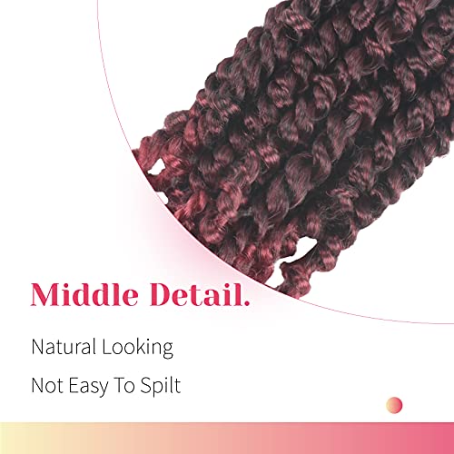 BOHOBABE 18-Inch Passion Twist Crochet Hair - 8 Packs Pre-Looped Braids