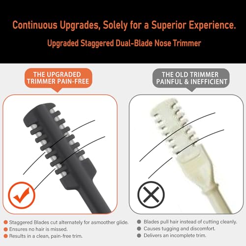 FROADB Gray 4-Pack Upgraded Staggered Blade Nose Hair Trimmers - Pain-Free Men & Women