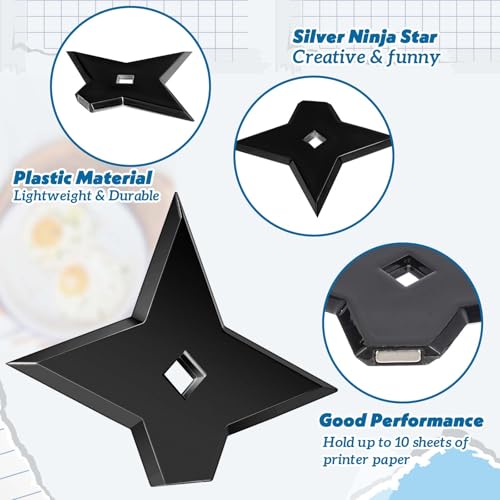 Weewooday 10 Pack Ninja Star Refrigerator Magnets - Cool Black Decor