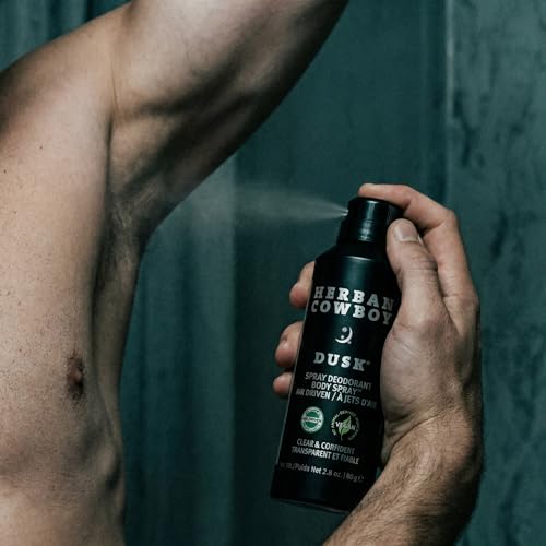Herban Cowboy Dusk Body Spray Deodorant with Cedar, Lavender, Lime & Sandalwood - 2.8 oz Vegan, Cruelty-Free