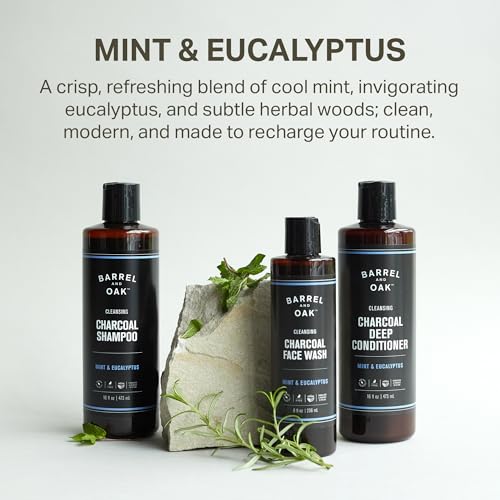 Barrel & Oak Mint & Eucalyptus Charcoal Shampoo for Men - Cleansing, 16 oz