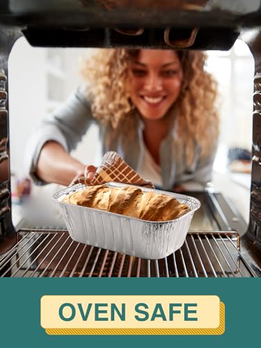 NEEBAKE 25 Pack Mini Disposable Aluminum Loaf Pans with Lids
