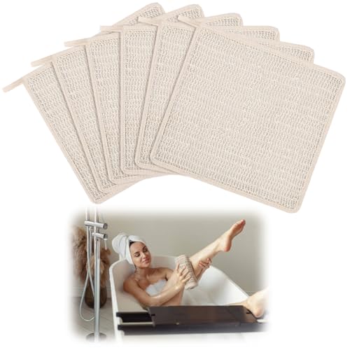 Batiyeer 6-Pack Natural Sisal Exfoliating Washcloths for Skin Care