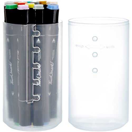 Retractable Makeup Brush Holder Case 4 Pack Portable Cosmetic Organizer with Lid