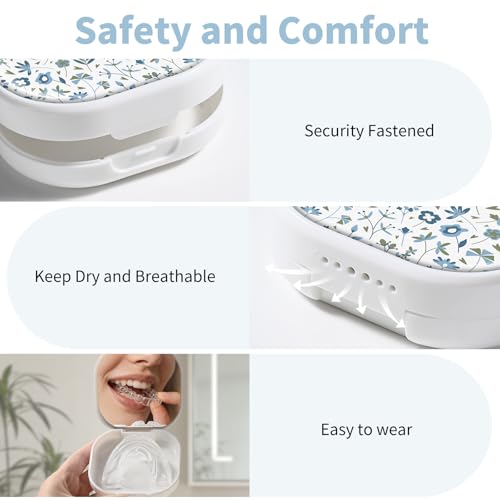2 Pack Retainer Case with Ventilation and Mirror - Ideal for Mouth Guards & Invisalign