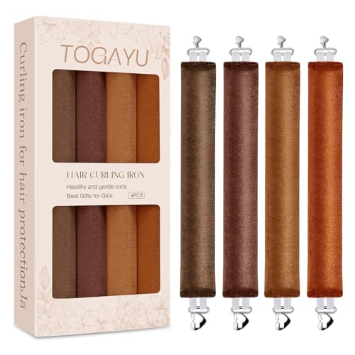 Heatless Curling Set for Overnight Hair Styling - 4 Multi-Tonal Velvet Rollers