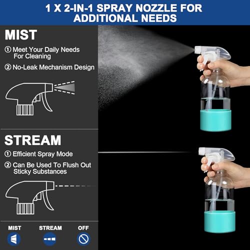 Walkinstin 17oz Glass Spray Bottles with Silicone Boots - 3 Pack