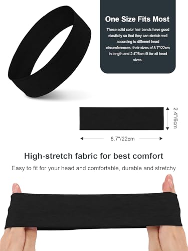 16 Pack Women's Sports Headbands Non-Slip Elastic Hair Bands for Workout & Daily Wear