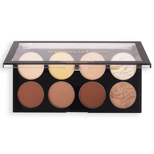 Revolution Ultra Contour Face Palette - 8 Powder Shades for Sculpting