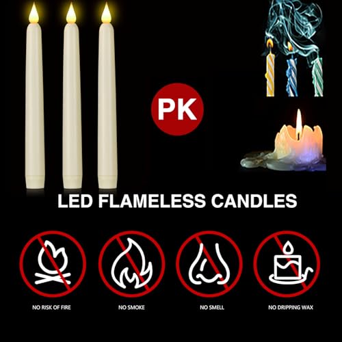 Flameless Taper Candles with Remote Control - 6 Pack LED Candles