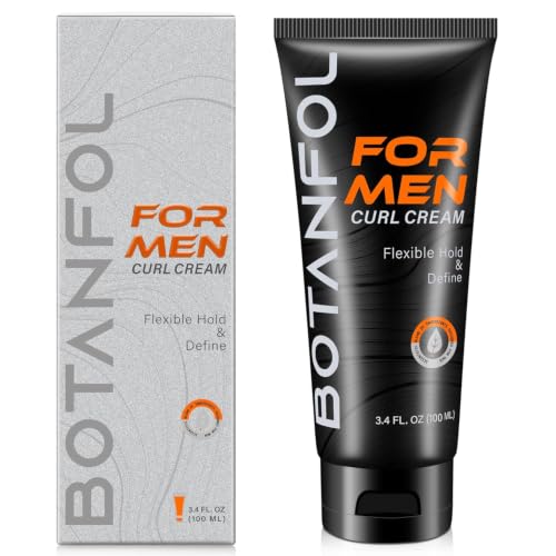 BOTANFOL Men Curl Cream 3.4 Fl Oz - Defines & Hydrates Wavy/Curly Hair, Medium Hold