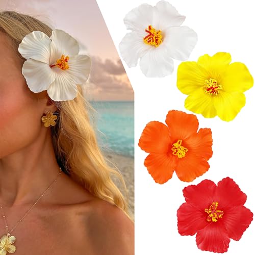 CellElection B Hawaiian Plumeria Flower Hair Clips - Beach & Summer Accessories