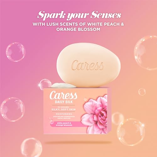 Caress Beauty Bar Soap Pack of 6 – Silky Soft Skin Daily Cleansing 3.15 oz
