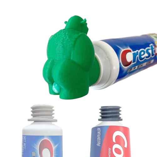 Shrek TubeCapz Funny Toothpaste Topper with 2 Adapters for Crest & Colgate Tubes (Shrek) - USA Made