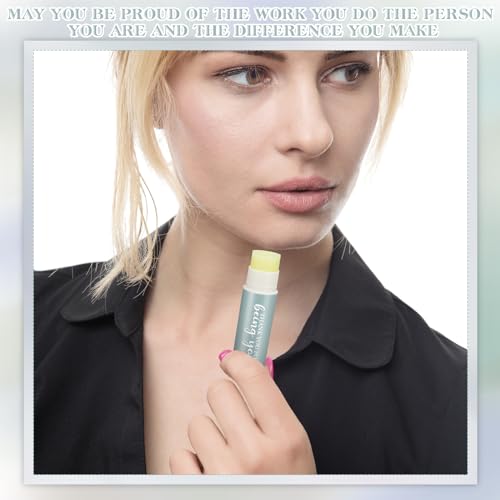 Swiffen 30 Sets Employee Appreciation Lip Balm Gift Sets with Inspirational Quotes - Bulk, Macaron Design, 5 Flavors