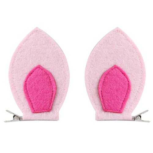 Pink Pig Ears Hair Clips for Women - Animal Costume Hair Accessories