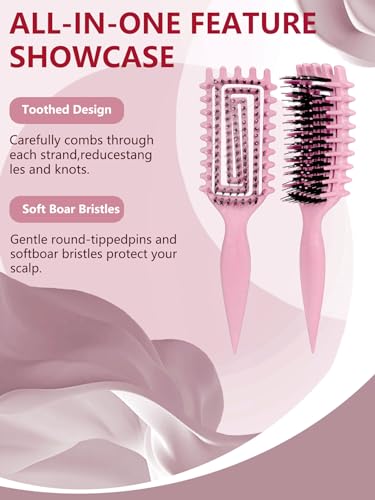 Pink Curly Hair Brush for Detangling & Defining Curls - Sintario