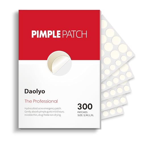 Daolyo 300 Pimple Patches for Face - 4 Sizes Hydrocolloid Acne Spot Treatment