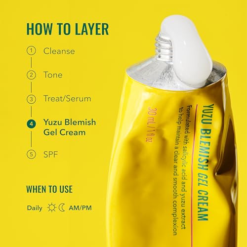Good Molecules Yuzu Blemish Gel Cream 1oz Pack of 2 - Lightweight Salicylic Acid Moisturizer for Acne & Skin Clarity