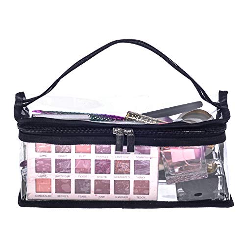Jula Vance Clear PVC Makeup Bag with Handle - Portable Organizer
