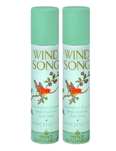 Wind Song Body Spray by Prince Matchabelli - 2 Pack, 2.5 oz