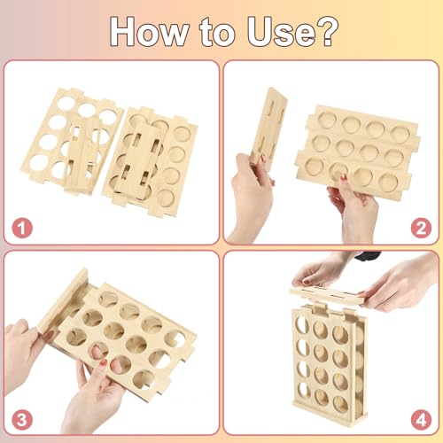 Hipiwe Bamboo Essential Oil Organizer - 12-Slot Tabletop Display Rack
