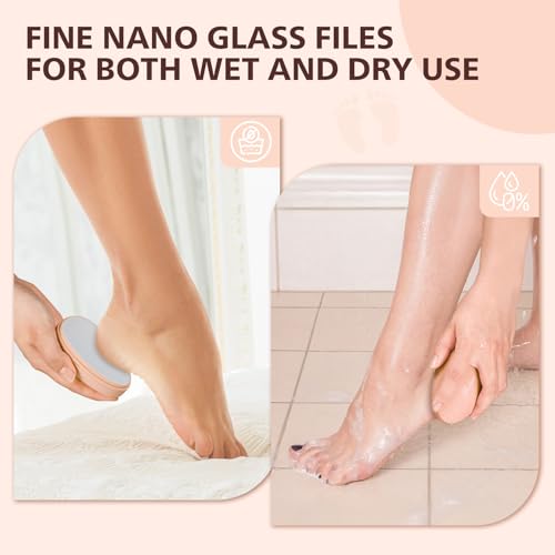 Baluca Apricot Nano Glass Foot File Callus Remover for Feet - Pedicure Tool for Home & Salon