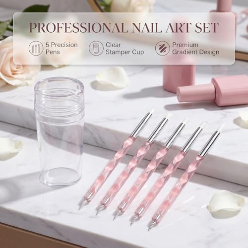 French Tip Nail Stamp Kit - 7 Pcs Silicone Tool Set for DIY Manicure