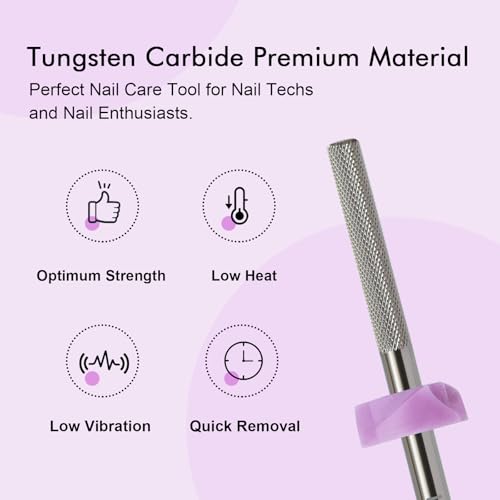 3/32" Tungsten Carbide Nail Drill Bit, Long Buffer Cuticle Cleaner Bit