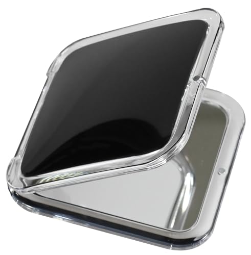 Mirrorvana Black 15X Compact Magnifying Mirror - Foldable Handheld Mirror for Makeup & Grooming
