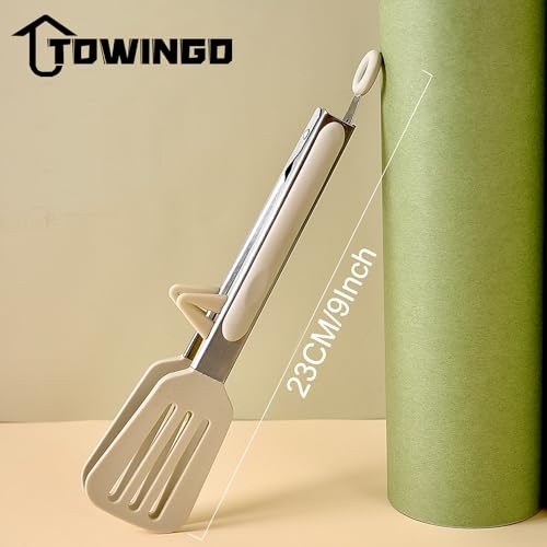 9-Inch Silicone Tongs Set with Kickstand - 3 Versatile Kitchen Utensils