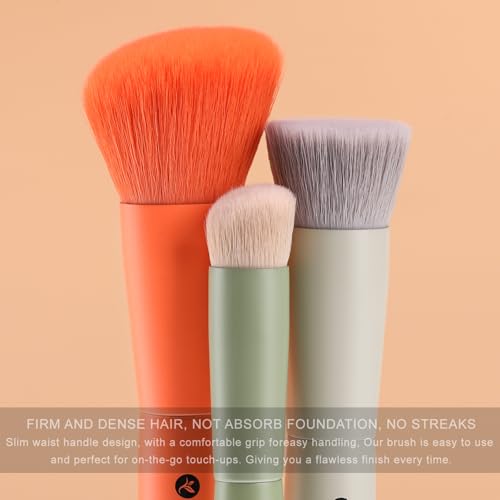 3-Piece Makeup Brush Set - Foundation, Contour & Concealer Brushes