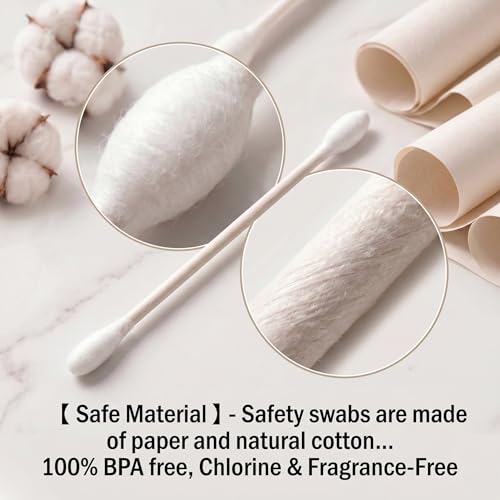 CGR Cotton Swabs 400pcs - Eco-Friendly Paper Sticks, 16-Pack