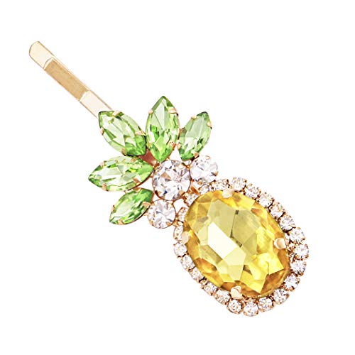 Rosemarie & Jubalee Pineapple Statement Pin with Green and Yellow Crystals