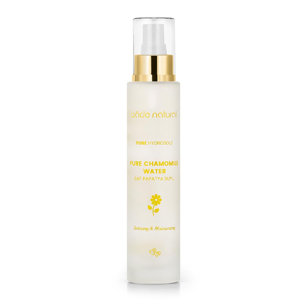 Bade Natural Chamomile Hair Tonic Spray – 100% Pure & Natural Floral Water – Lightweight Hydrating Mist for Shiny, Soft Hair Care – No Rinse, Leave-In Daily Spray – 3.4 fl oz