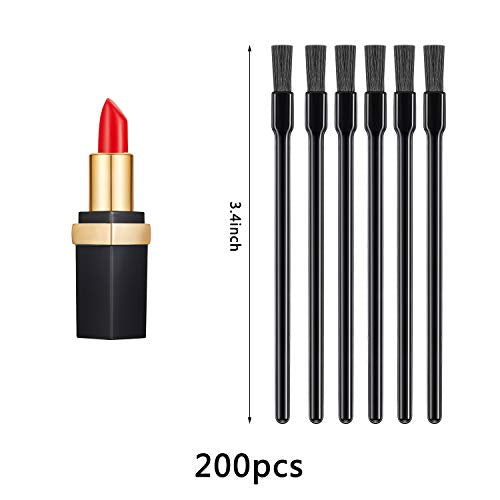Black 200 Pcs Disposable Lip Gloss Brushes Lipstick Applicators Makeup Tools