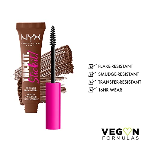 NYX Thick It Stick It Brow Gel - Rich Auburn, Vegan Thickening Mascara