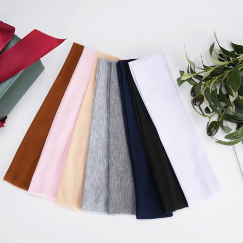 8 Pack Women's Non-Slip Elastic Headbands for Workouts