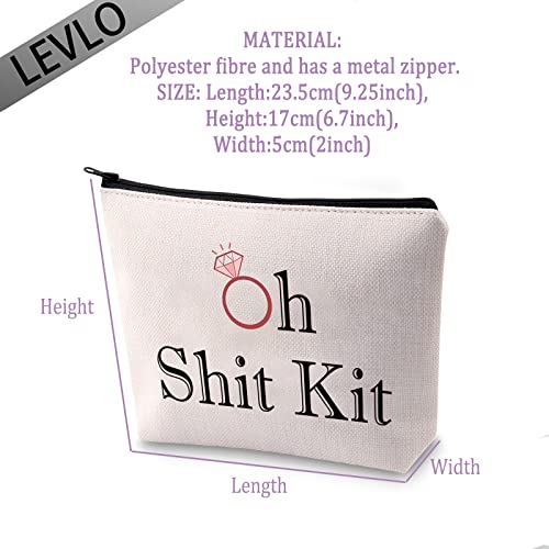 LEVLO Oh Shit Kit - Funny Bachelorette Gift & Makeup Bag, 23.5x17 cm