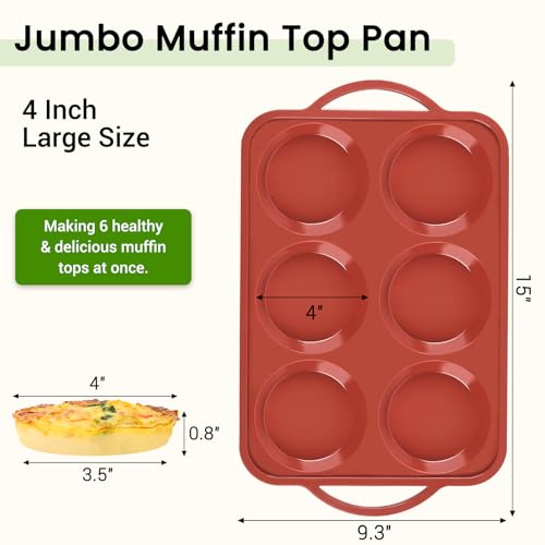 JOERSH Jumbo Silicone Muffin Top Pan with Metal Frame - 2 Pack