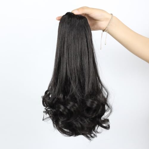 16-Inch Kinky Yaki Drawstring Ponytail - Natural Synthetic Hair Extension