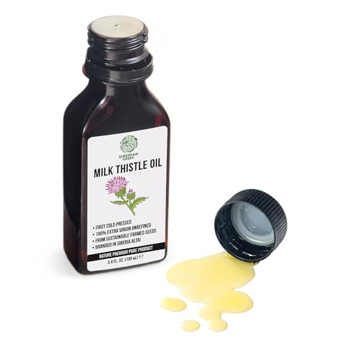 Siberian Green Milk Thistle Oil - 100% Natural Cold Pressed, 100ml